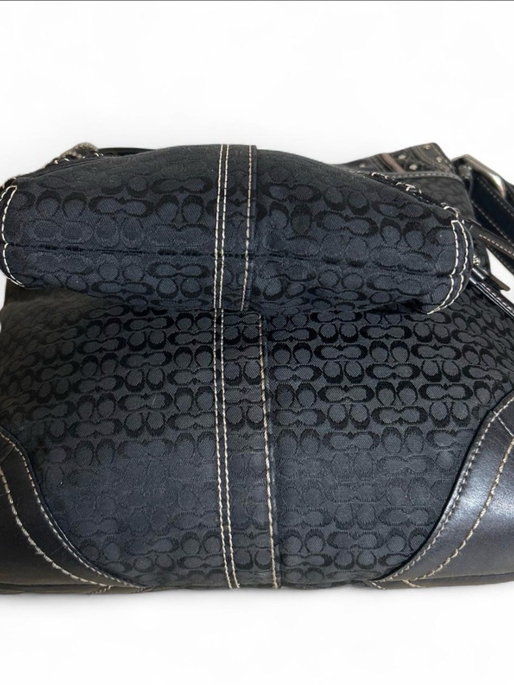 Coach Black Soho Sgnature C Patchwork with Rivets Bag and Wristlet 2007 F11405 - Picture 5 of 8
